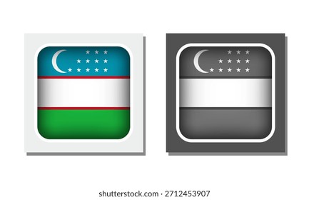 Icono de bandera redondeada de la plaza de Uzbekistán