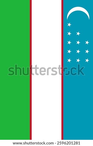 Uzbekistan Vertical Flag, Vertical Flag Uzbekistan