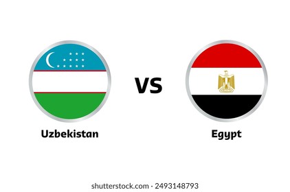 Uzbekistan vs Egypt match , isolated on white background