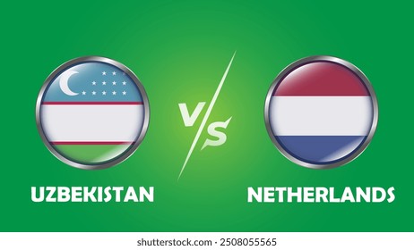 Uzbekistan vs Netherlands FIFA futsal world cup with green background