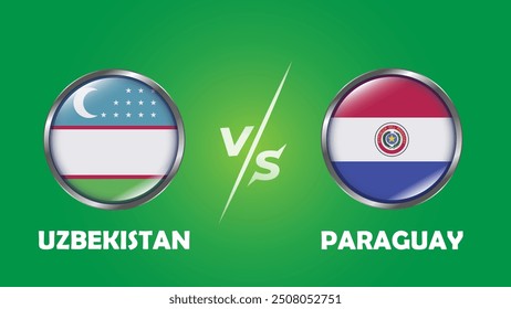 Uzbekistan vs Paraguay FIFA futsal World Cup with green background