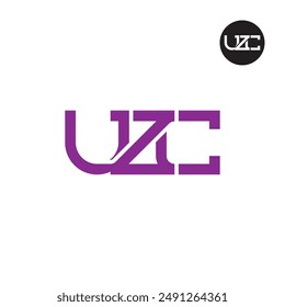 Diseño de monograma de letra de logotipo UZC