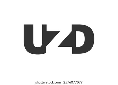 UZD logo design. Initial letter U Z D bold font style for tech startups, consulting, corporate branding. Creative company name, headlines typography identity, trendy logotype. Vector illustration.