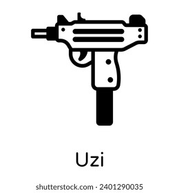Uzi in an editable glyph line vector design, visually perfect 