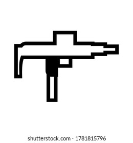 Icono de uzi o logotipo símbolo de signo aislado ilustración vectorial - iconos vectoriales de estilo negro de alta calidad
