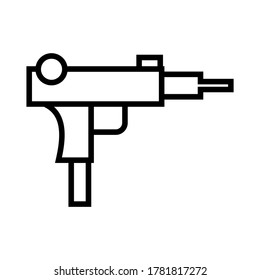 Icono de uzi o logotipo símbolo de signo aislado ilustración vectorial - iconos vectoriales de estilo negro de alta calidad
