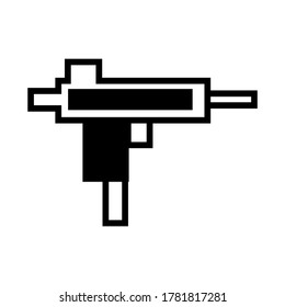 Icono de uzi o logotipo símbolo de signo aislado ilustración vectorial - iconos vectoriales de estilo negro de alta calidad
