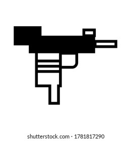 uzi-Symbol oder Logo einzeln auf Zeichensymbolen, Vektorgrafik - hochwertige Vektorsymbole in schwarzem Stil
