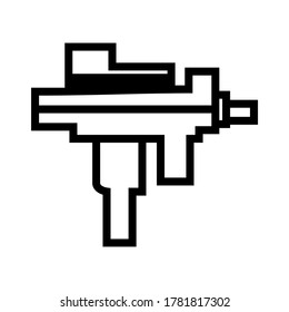 Icono de uzi o logotipo símbolo de signo aislado ilustración vectorial - iconos vectoriales de estilo negro de alta calidad
