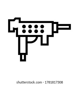 uzi-Symbol oder Logo einzeln auf Zeichensymbolen, Vektorgrafik - hochwertige Vektorsymbole in schwarzem Stil
