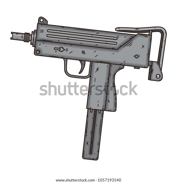 Uzi Isolated On White Background Hand Stock Vector (Royalty Free ...