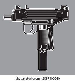Uzi Machine Gun Vektorgrafik