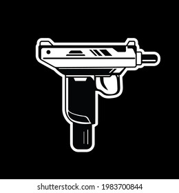 Uzi vector illustration. 
High resolution. EPS file that contains full editable shapes, and structured layers for all of the graphic elements that are included.