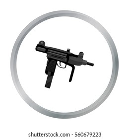 UZI weapon icon cartoon. Single weapon icon from the big ammunition, arms set.