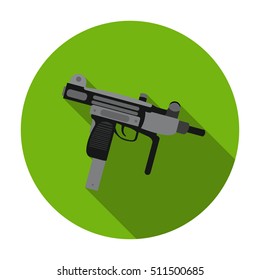 UZI weapon icon in flat style isolated on white background. Weapon symbol stock vector illustration.