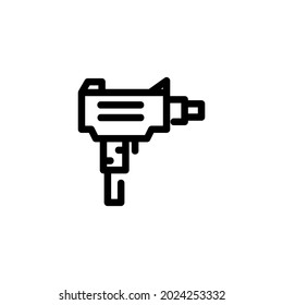 Uzi Weapon Monoline Icon Logo for Graphic Design