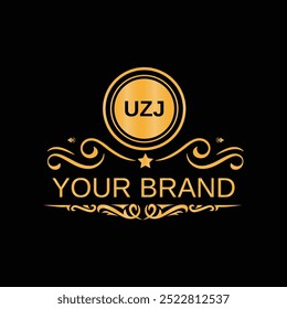 Plantilla de Vector de diseño de logotipo único de letras iniciales UZJ para la marca