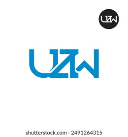 Diseño de monograma de letra de logotipo UZW