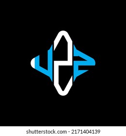 UZZ-Buchstabenlogo, kreatives Design mit Vektorgrafik