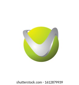 v 3d logo design simple modern template