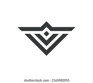 V Abstract  Emblem Logo. Monogram Logo With Black Color Logo