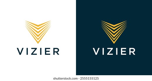 V abstract logo, stacked V logo, fancy V logo