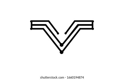 V abstract vector logo monogram template