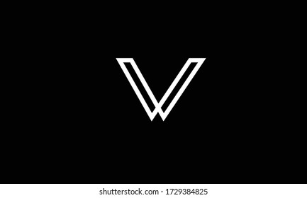 V abstract vector logo monogram template