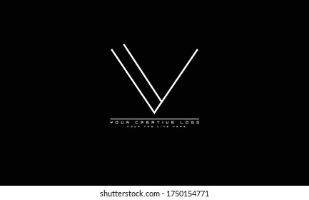 Plantilla de monograma del logotipo del vector abstracto V