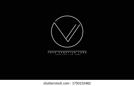 Plantilla de monograma del logotipo del vector abstracto V