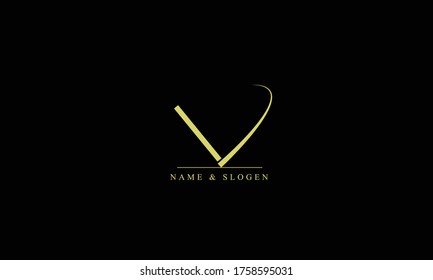 V abstract vector logo monogram template