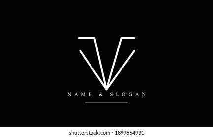 V Abstract Vector Logo Monogram Template