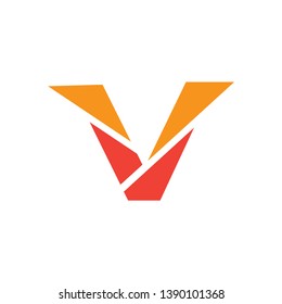 v abstract vector logo, v template icon