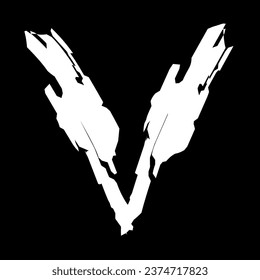 V Alfabeto abstrack vectorial ilustración color blanco