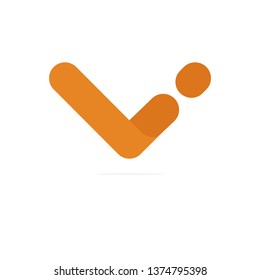 V Alphabet Abstract vector and logo design