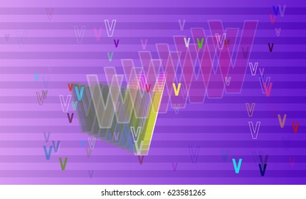 V Alphabet art design