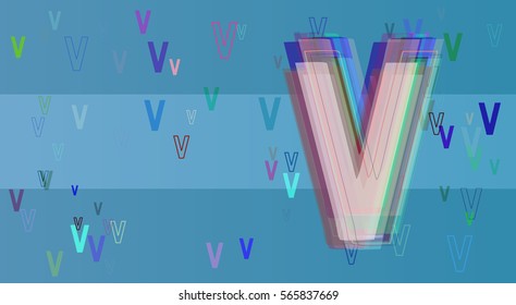 V Alphabet art texture