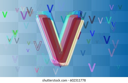 V Alphabet background icon