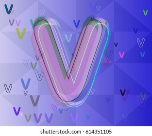 V Alphabet design template