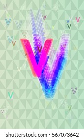 V Alphabet design texture