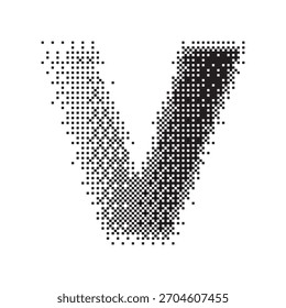 V alphabet halftone dotted effect logo icon vector illustration eps