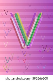V Alphabet icon design