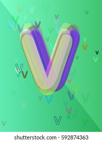 V Alphabet icon design