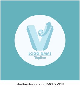 V alphabet icon logo - vector