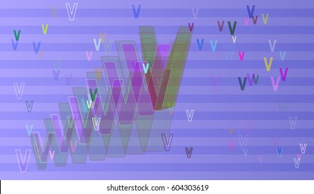 V Alphabet idea texture