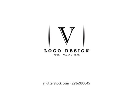 V alphabet lettering creative minimal professional simple realistic vector black logo design