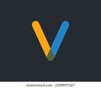 V alphabet logo design vector