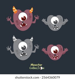 V and v, Alphabet Monster Collection with Fun and Spooky Cartoon Letters
