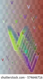 V Alphabet template background