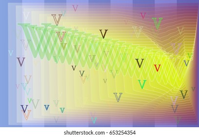 V Alphabet template pattern